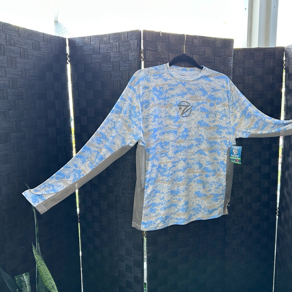 Men's Blue and Gray Rash Guard